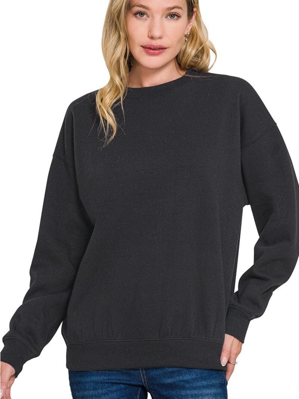 Zenana Classic Crewneck Women's Sweatshirt with Pockets